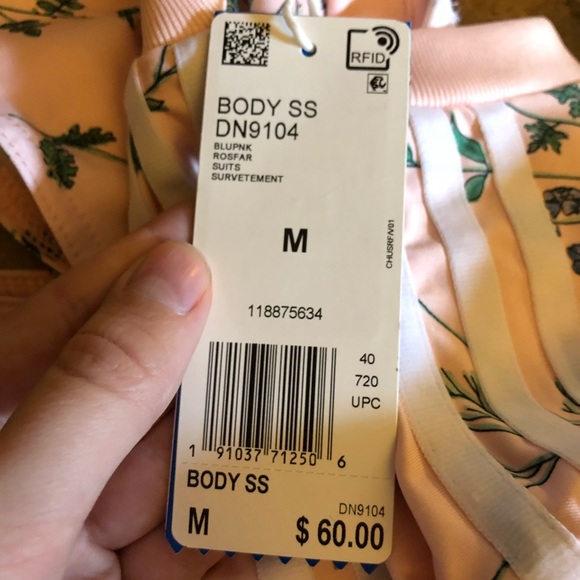 Adidas Original pink floral bodysuit NWT - Picture 8 of 8